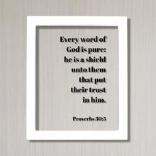 Proverbs 30:5 - Every word of God is pure he is a shield unto them trust in him - Floating Quote Scripture Frame Bible Verse Christian Decor