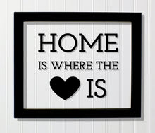Home is where the heart is - Housewarming Gift Present - Wall Hanging Home Decor Sign Plaque - Modern Minimalist Unique - Floating Quote