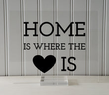 Home is where the heart is - Housewarming Gift Present - Wall Hanging Home Decor Sign Plaque - Modern Minimalist Unique - Floating Quote