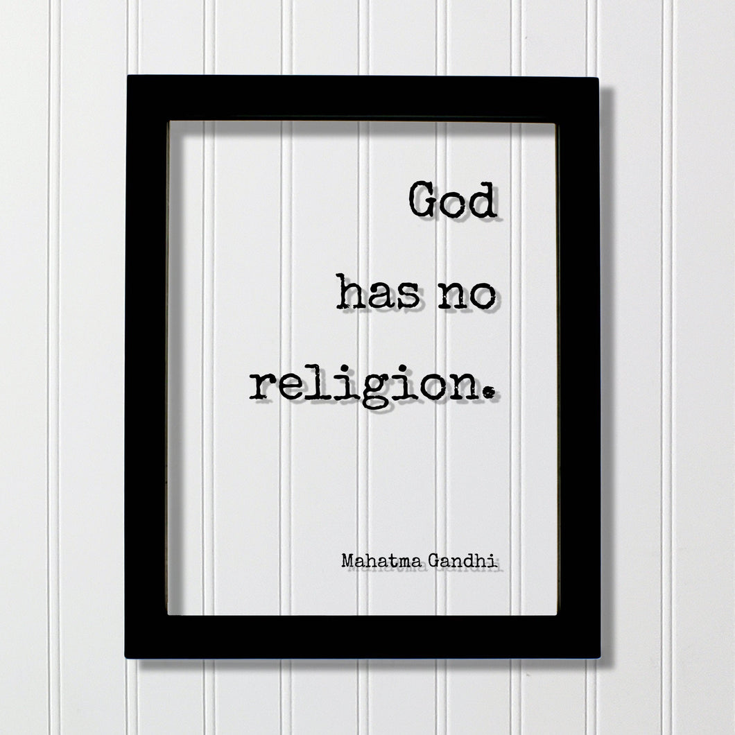 Mahatma Gandhi - Floating Quote - God has no religion. - Quote Art Print - Motivational Print - Inspirational Gandhism