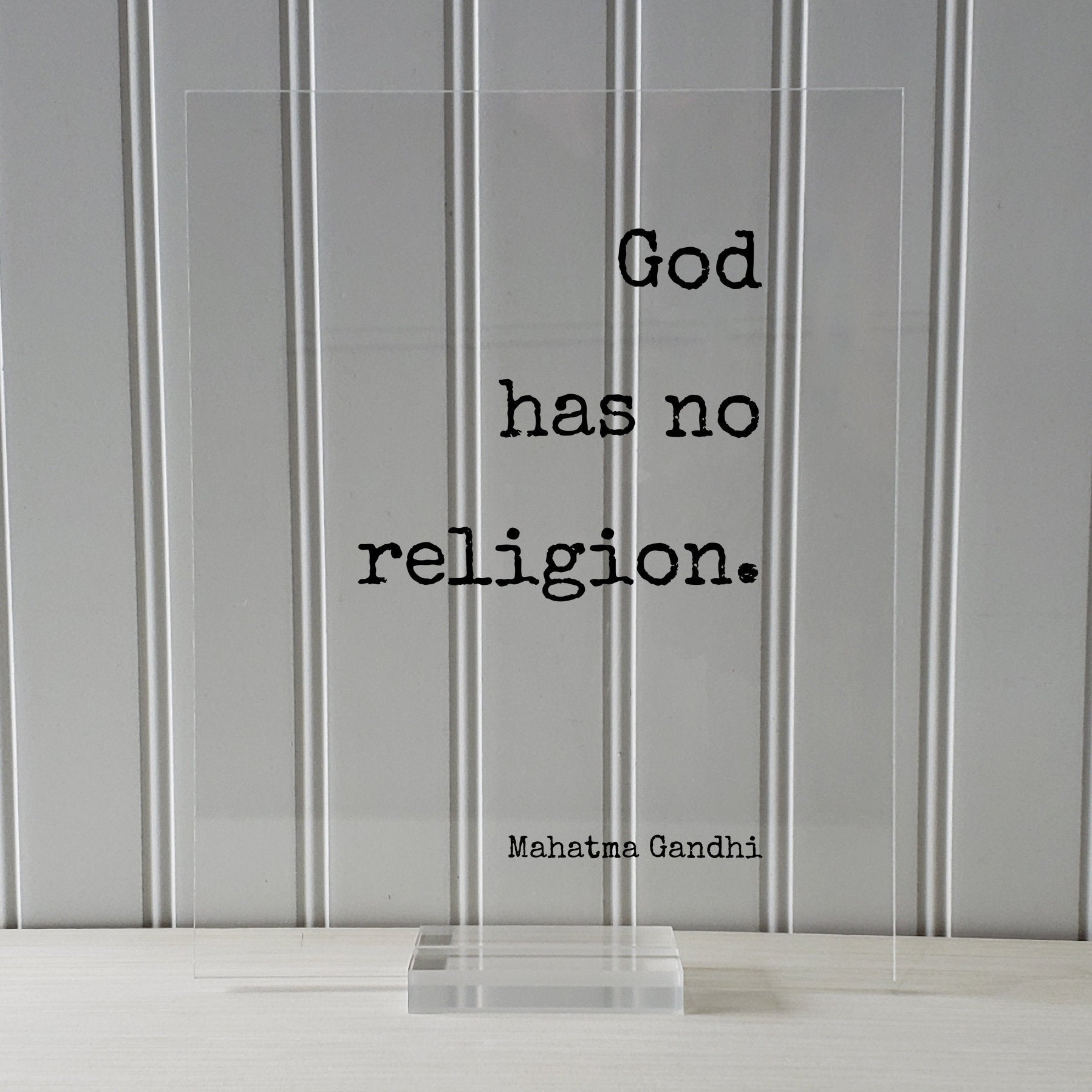 Mahatma Gandhi - Floating Quote - God has no religion. - Quote Art Print - Motivational Print - Inspirational Gandhism