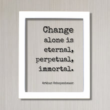 Arthur Schopenhauer - Floating Quote - Change alone is eternal, perpetual, immortal - Progress Adaptation Personal Development Innovation