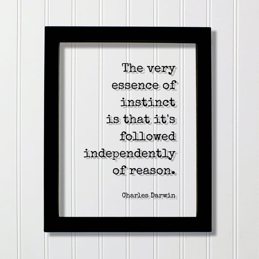 Charles Darwin - Floating Quote - The very essence of instinct is that it's followed independently of reason - Intuition Experience