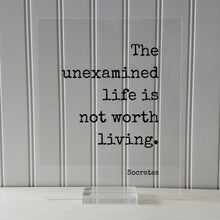 Socrates - Floating Quote - The unexamined life is not worth living - Frame Sign Plaque - Philosophy Gift for Philosopher Teacher Academic